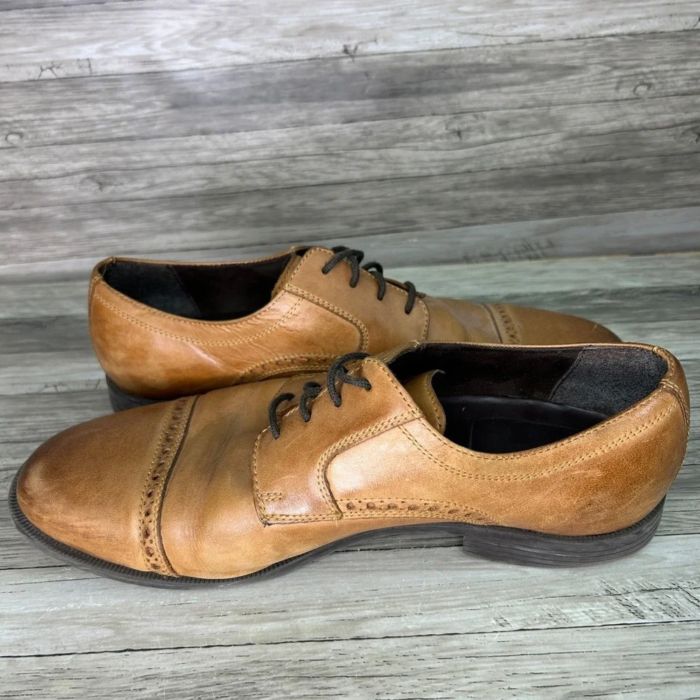 Cole Haan Grand OS Oxford 10.5 Cap Toe Brogue British Tan Professional Classic